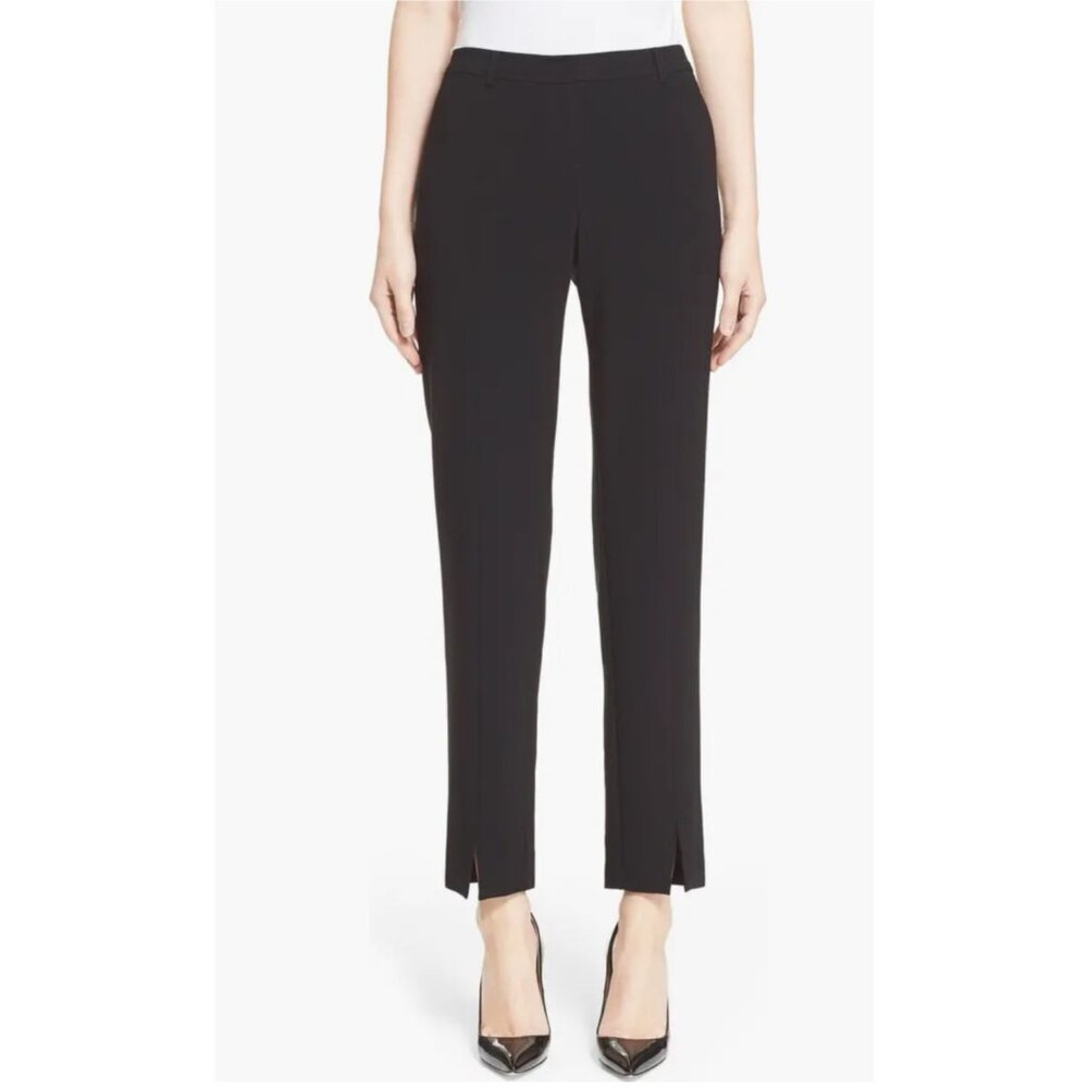 St. John Collection 'Jennifer' black Crepe Marocain Ankle Pants size 2
